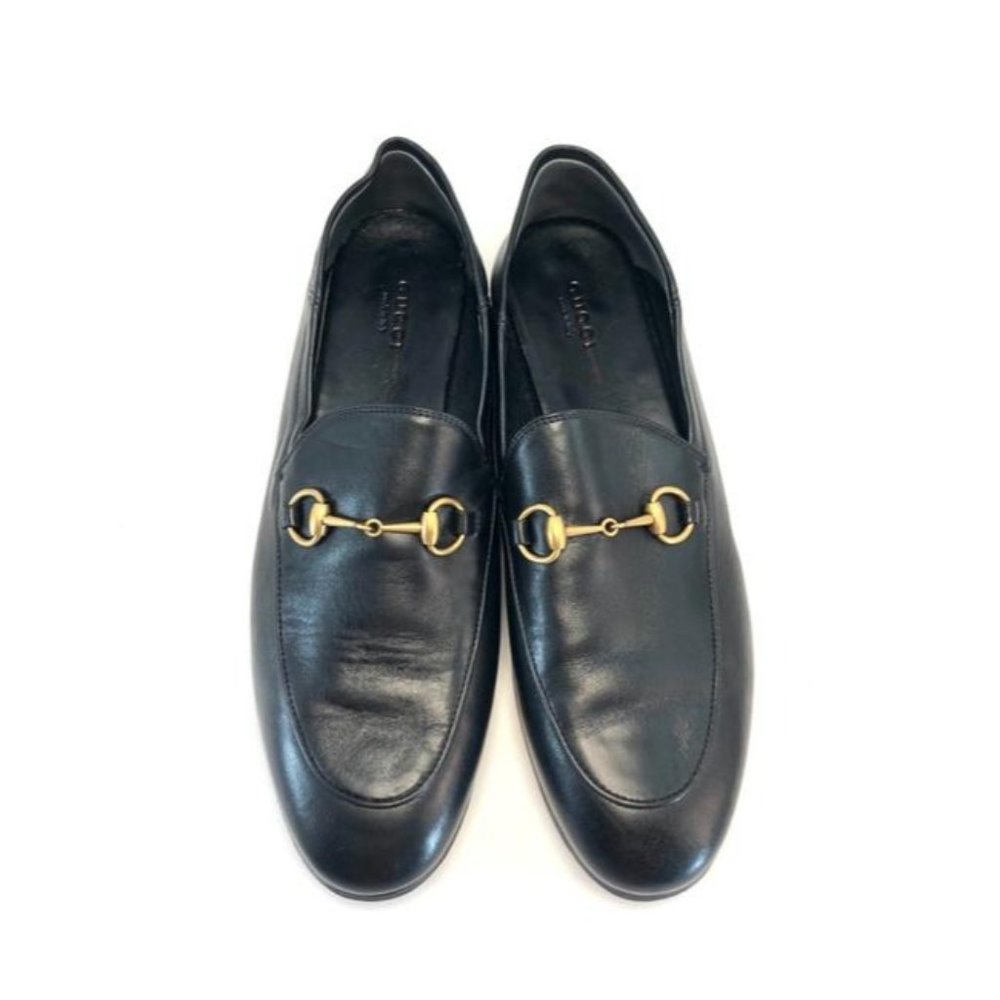 GUCCI Black Horsebit Brixton Leather Loafers Flats Size EU:38.5 - Picture 4 of 11